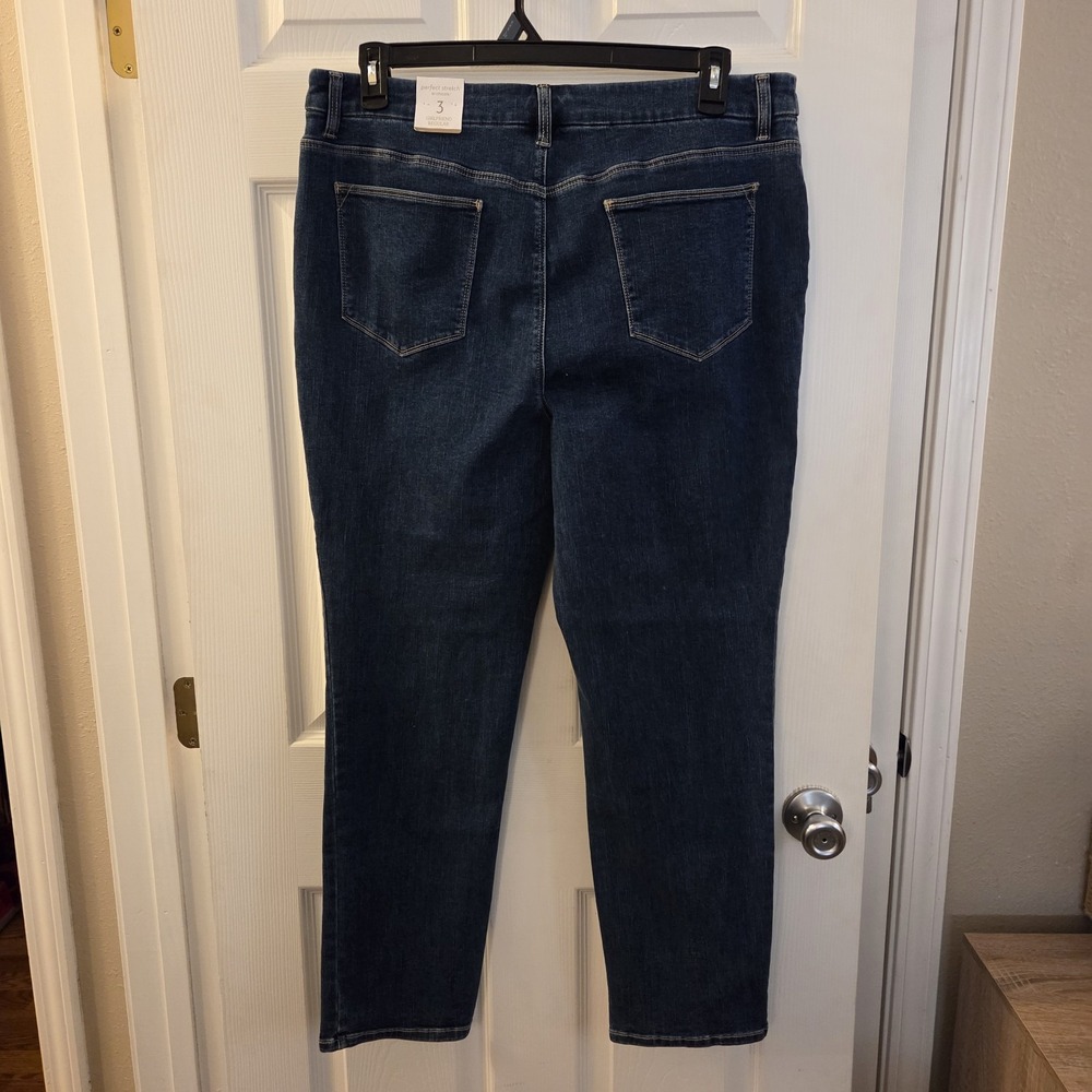 Chico's sz 3R Perfect Stretch Girlfriend Slim Leg Jeans NWT XL/16 casual denim‎ - Picture 4 of 15